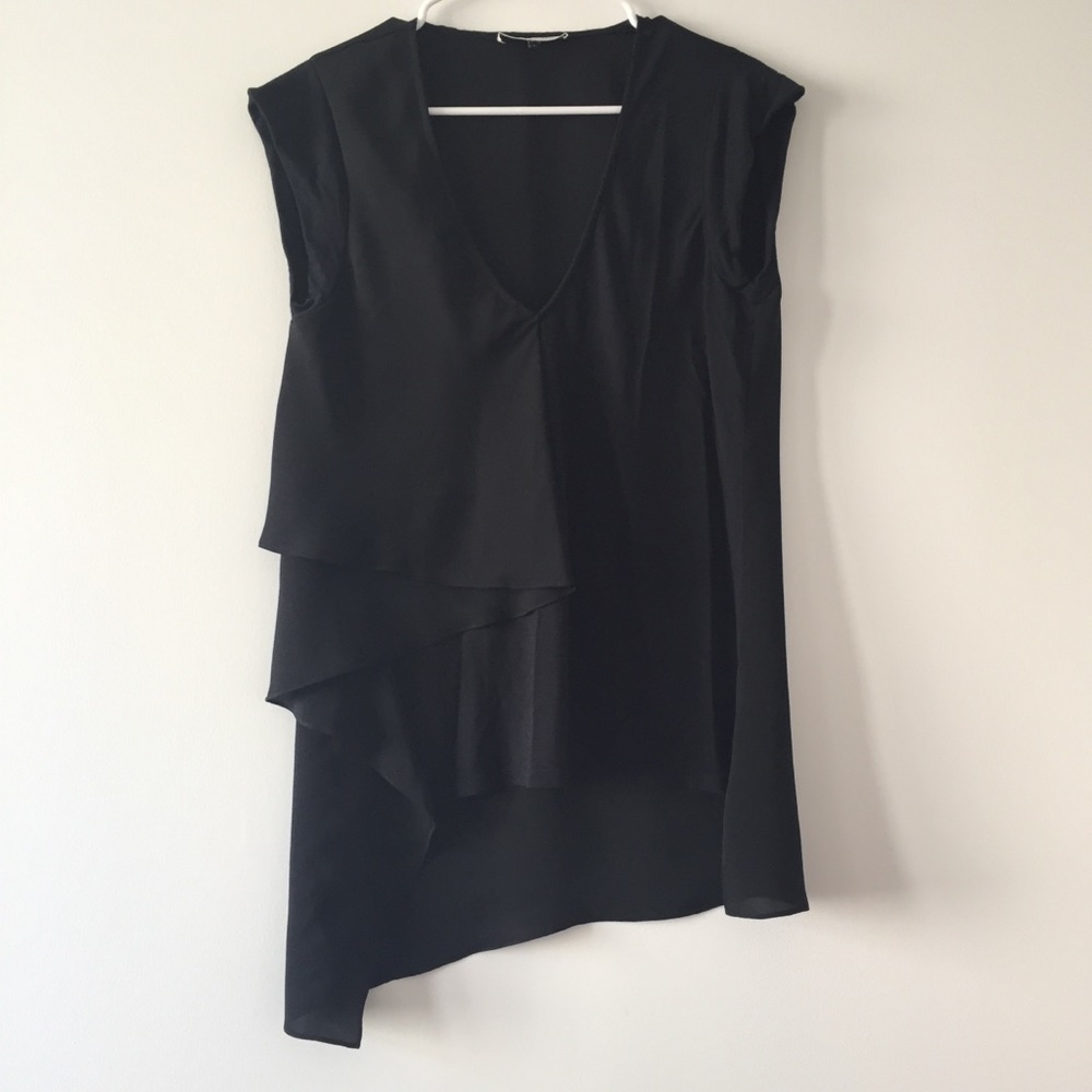 Halston Heritage Asymmetrical Hem Blouse